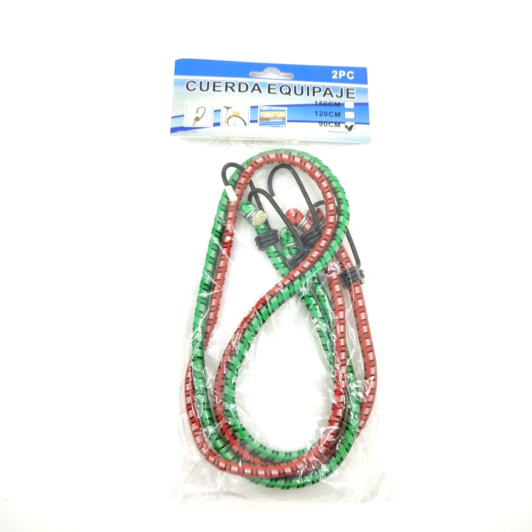 2PC Heavy-Duty Luggage Bungee Cords (Red & Green)