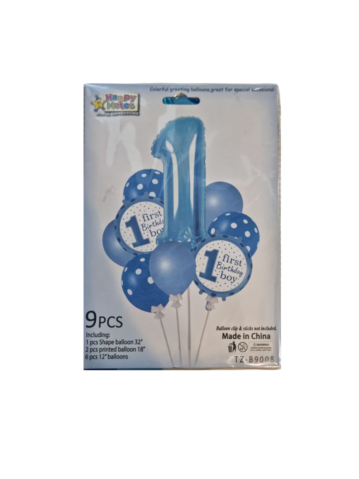 Happy Notes : Balloons Blue and White