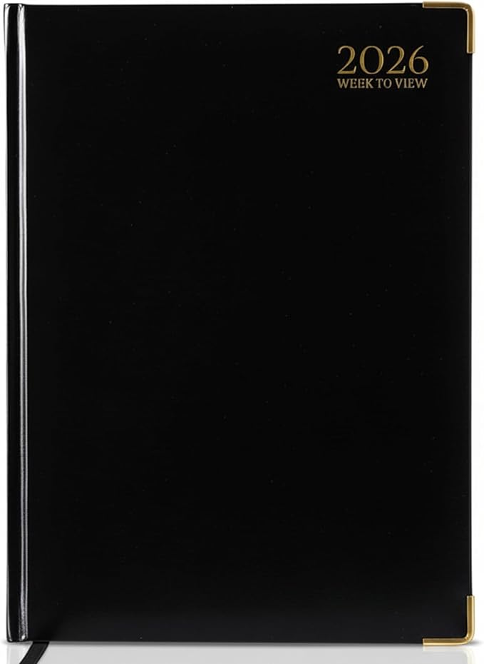 A4 2026 Week to View Diary with Gilt Edges