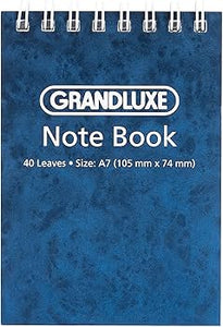 Grandluxe A7 Spiral Bound Notebook Blue