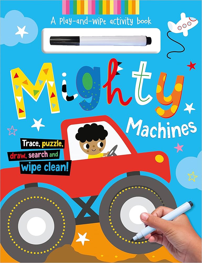 Mighty Machines Play-and-Wipe Activity Book