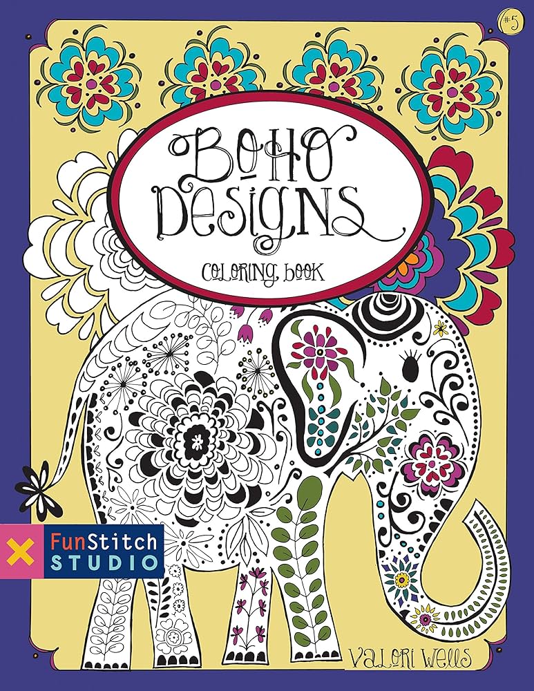 FunStitch Studio: Boho Designs Coloring Book