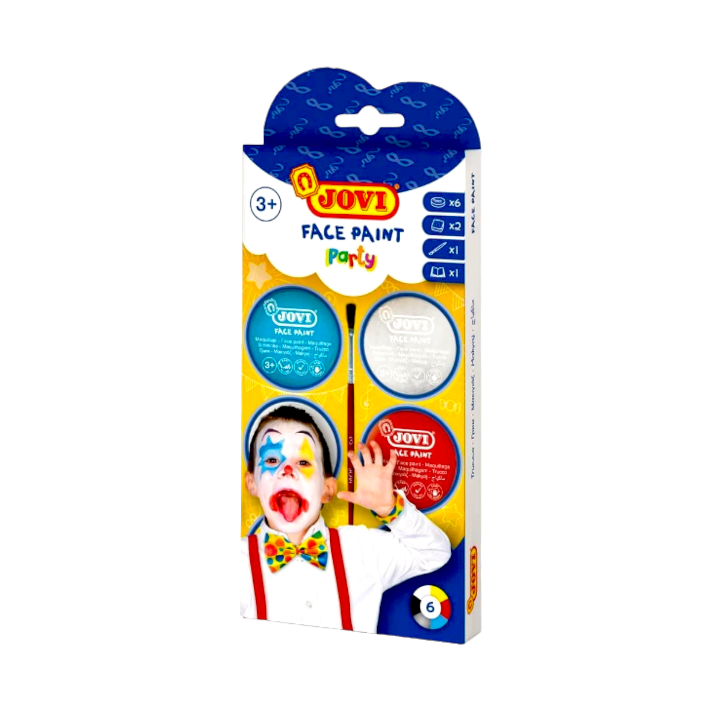 JOVI Face Paint 6-Jar Set (8ml) – Assorted Colors