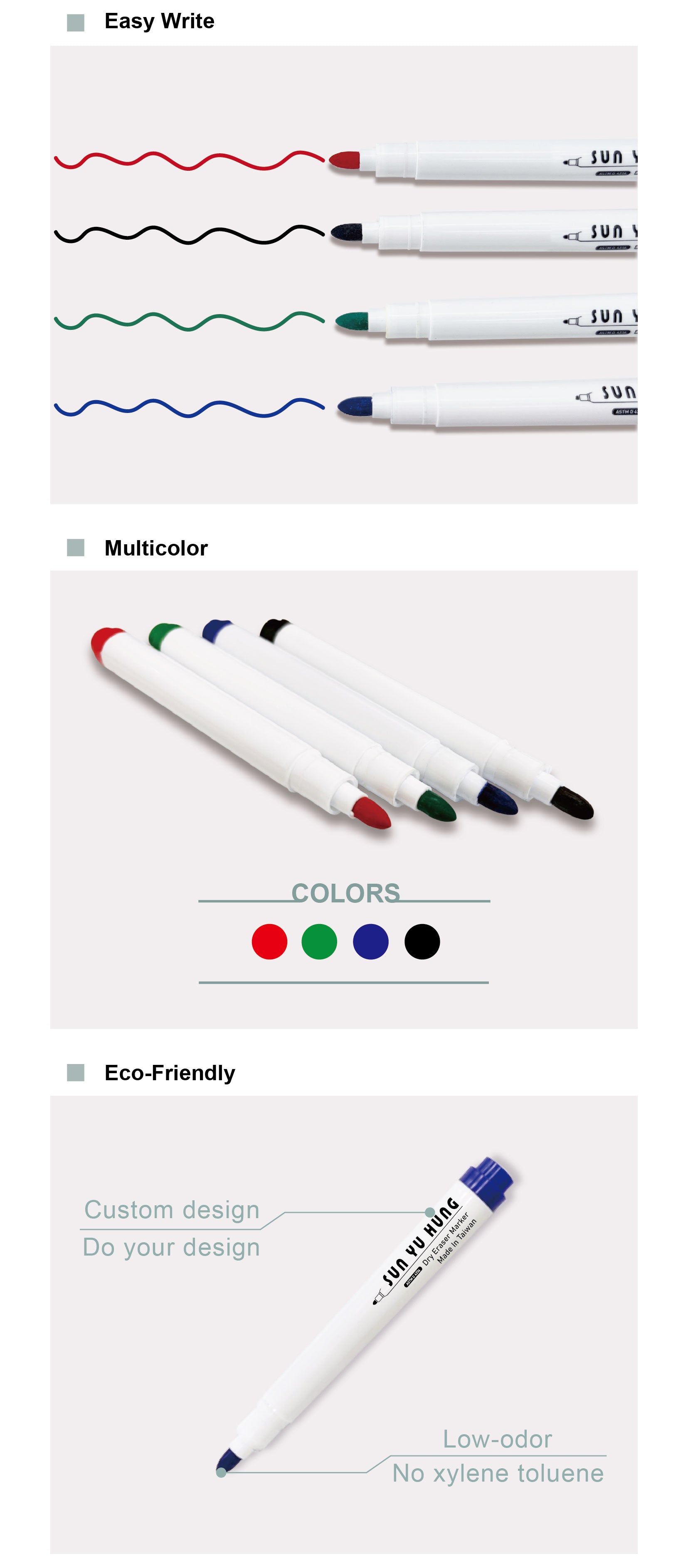 Premium Dry Erase Whiteboard Markers - Easy Write