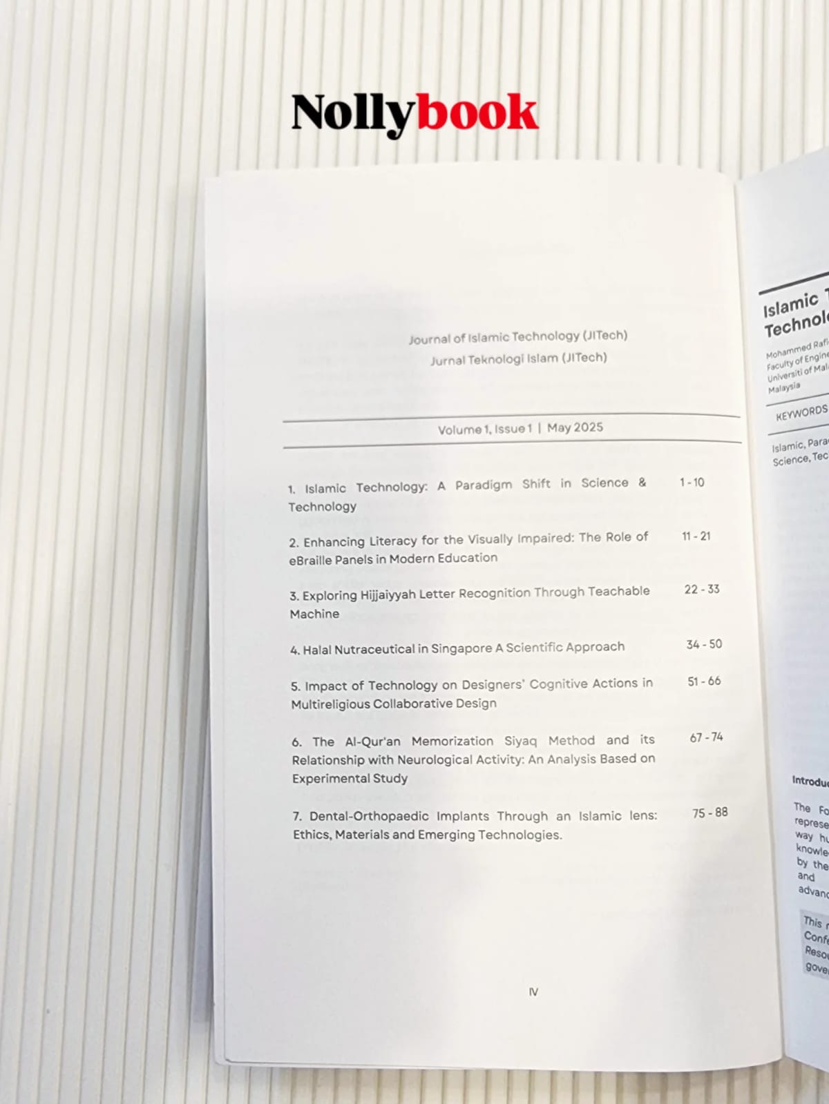 Journal of Islamic Technology (JITech) – Vol. 1, Issue 1