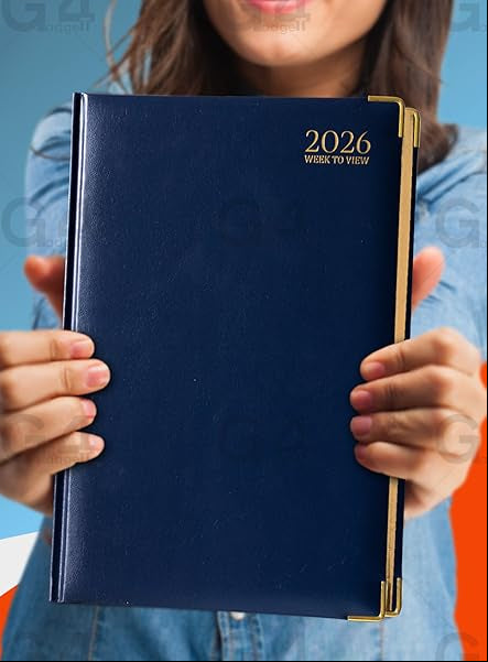 A4 2026 Week to View Diary with Gilt Edges