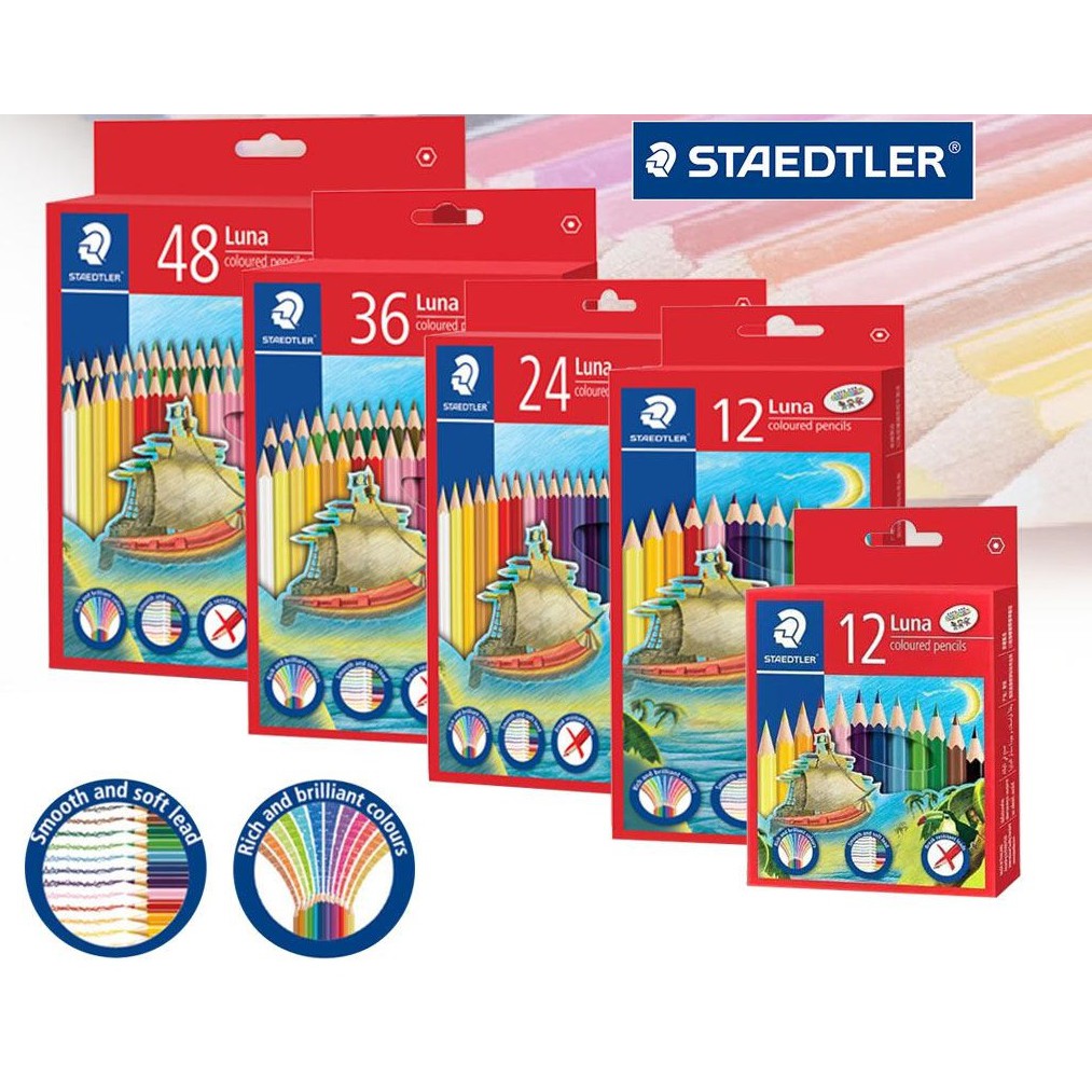 STAEDTLER LUNA COLOURED PENCILS : 12 / 24 / 36 / 48 Colours