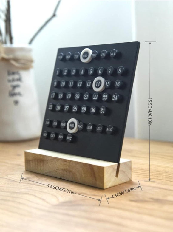 Wooden Calendar with Stand Black Desk Calendar