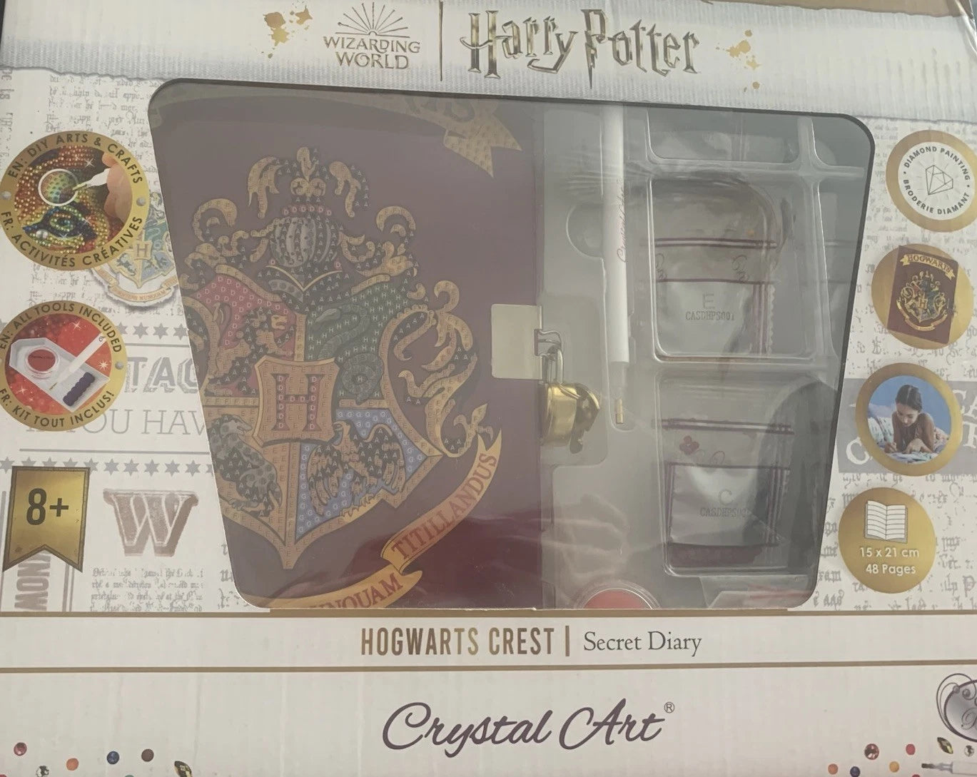 Harry Potter Hogwarts Crest Secret Diary Crystal Art Kit