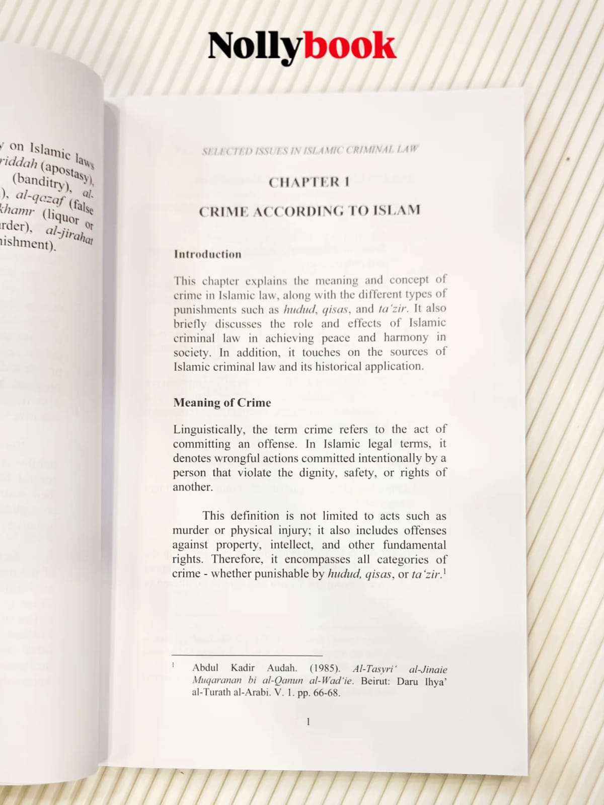 Selected Issues in Islamic Criminal Law
