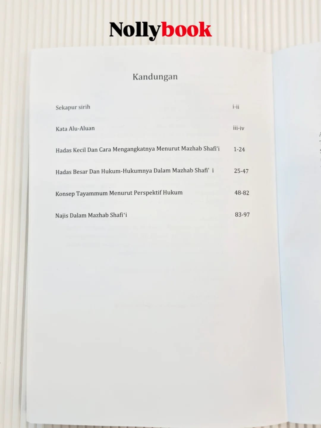 Kompilasi Kertas Kerja Taharah Menurut Mazhab Shafi'i