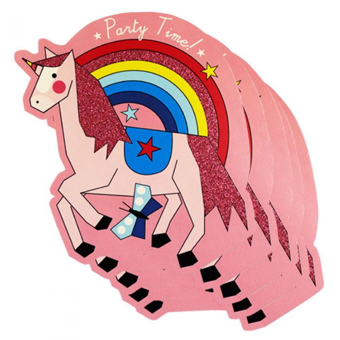PAPERCHASE: 10 FLAT CARD INVITATIONS (UNICORN