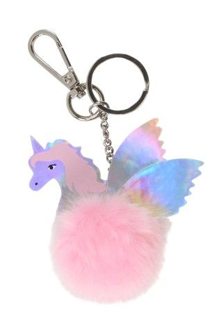 PAPERCHASE: FLYING UNICORN POM POM KEYRING