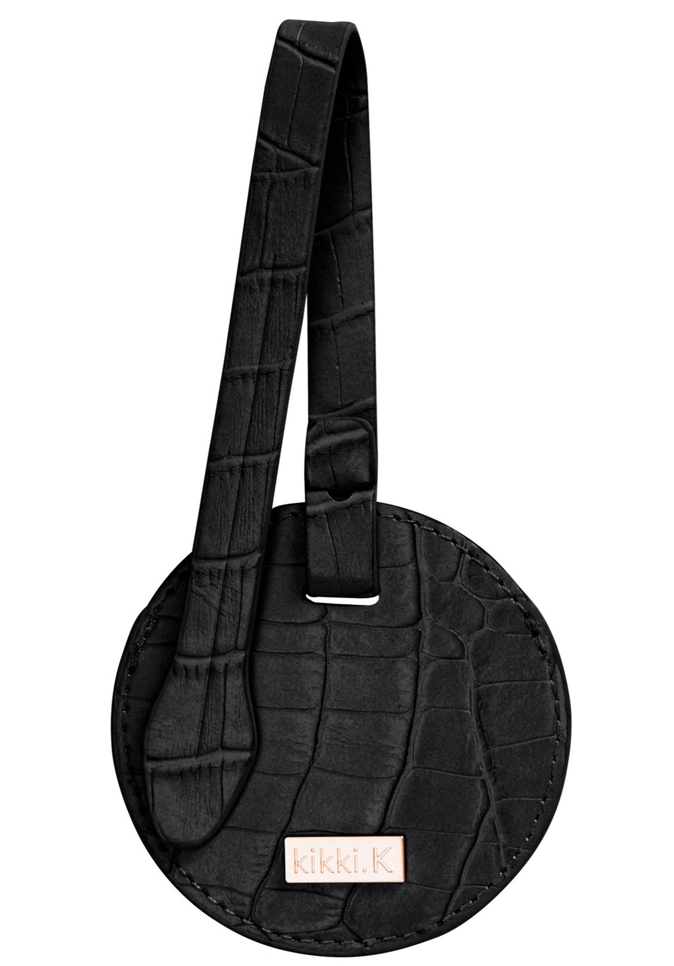 KIKKI.K CROC TEXTURED LUGGAGE TAG JET BLACK