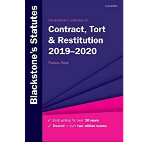 Blackstone's Statutes on Contract, Tort & Restitution 2019-2020