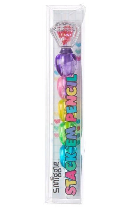 Smiggle Stack 'Em Colouring Pencil with Shaker Jewel Topper