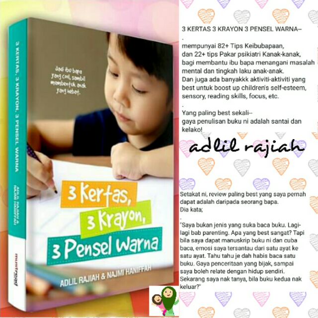 3 Kertas, 3 Krayon, 3 Pensel Warna