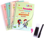 Reusable Practice Copybook for Preschool (Alphabet, Math, Drawing, Number)