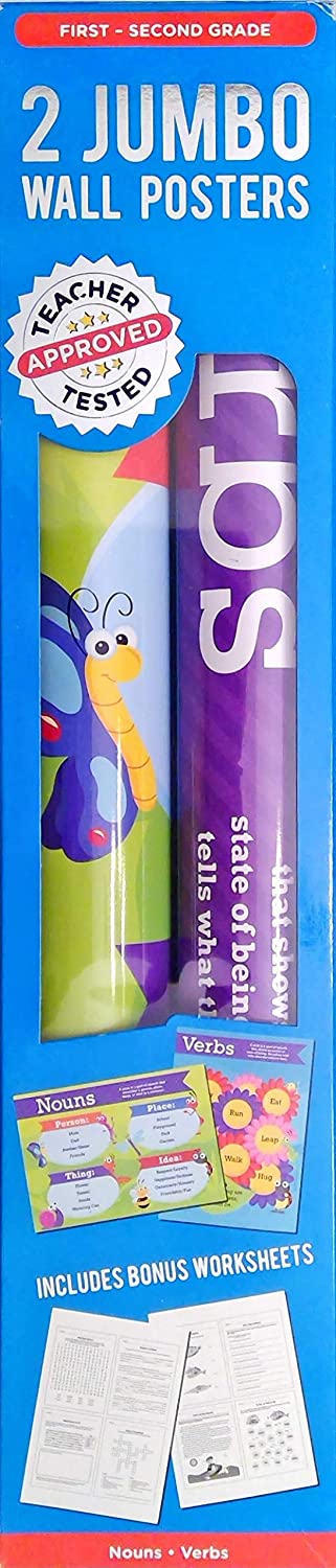 2 Jumbo Educational Wall Posters: Nouns and Verbs