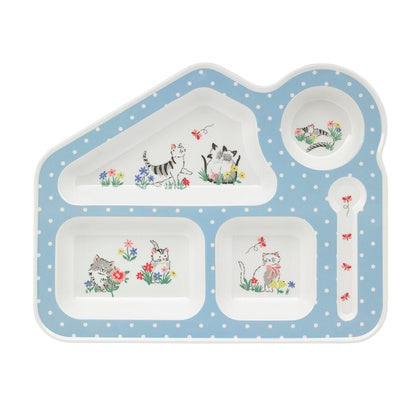 CATH KIDSTON MELAMINE FOOD TRAY GARDEN KITTENS