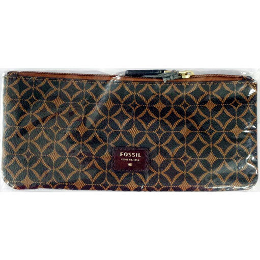 Fossil Paige Zip Pouch Multi Brown