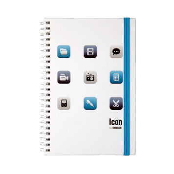 Grandluxe A5 Twin Wire Icon Notebook