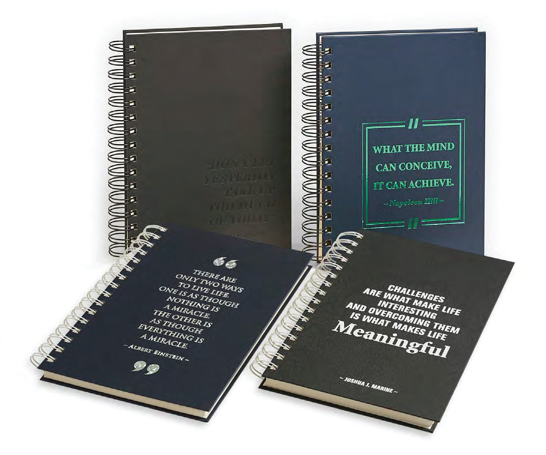 Grandluxe Twin Wire Hard cover Note book with Quote