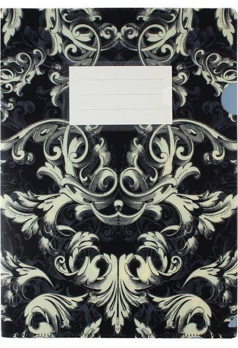PAPERCHASE: BLACK FLORAL SLIP IN WALLET