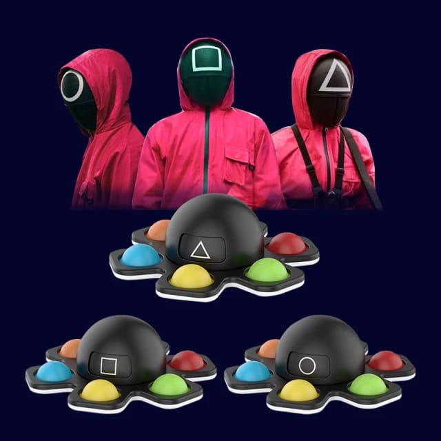 Squid Game Bubble Pop It Fidget Spinner Anti Stress Toy