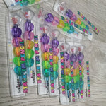 Smiggle Stack 'Em Colouring Pencil with Shaker Jewel Topper