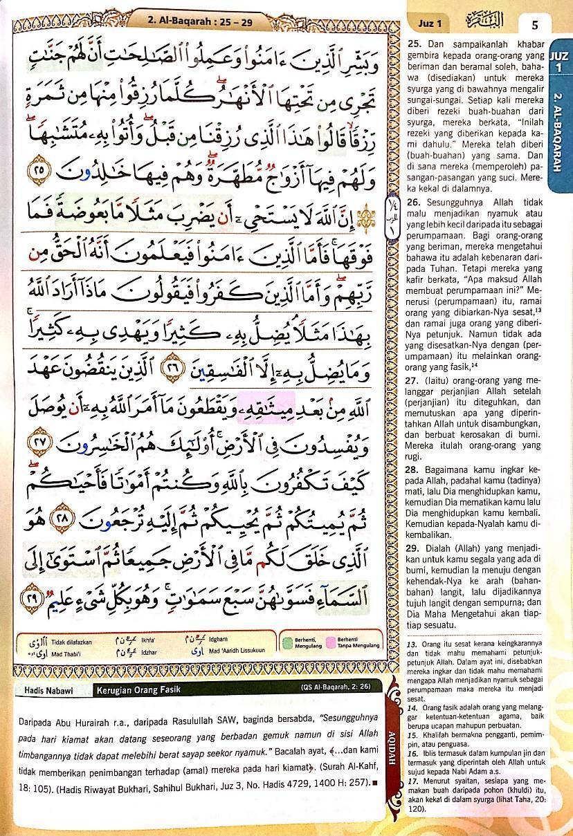 AL-QURAN AL-KARIM WAQAF & IBTIDA' PERJUZUK B5