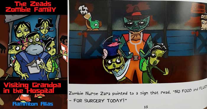 The Zeads Zombie Family: Visiting Grandpa in the Hospital (Coloring Bookset)